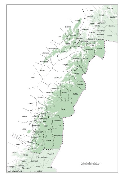 Kart over Nordland.
