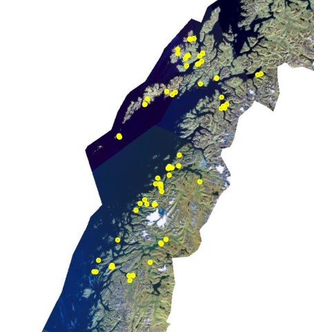 Lokaliteter som Fylkesmannen i Nordland har utført forurensningstilsyn med i 2018