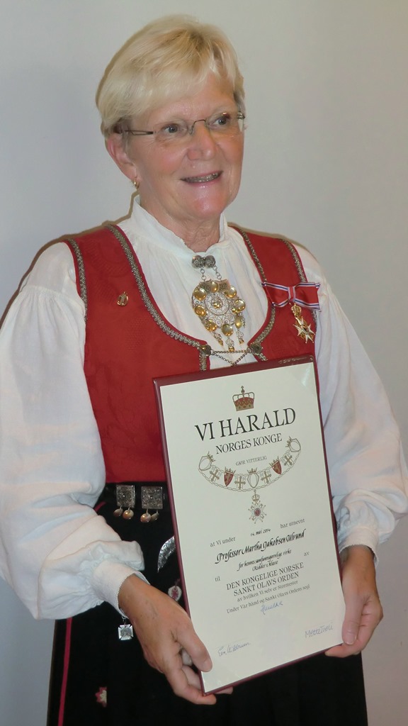 Martha J. Ulvund med St. Olavs Orden